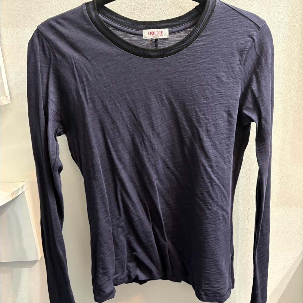 Goldie Fitted Blue Long Sleeve Tee